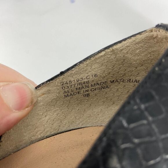 Colin Stuart black embossed pointed toe stiletto heel womens 9 - Picture 3 of 7